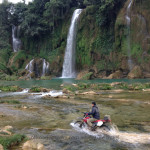 Ban Gioc waterfalls dirt biking